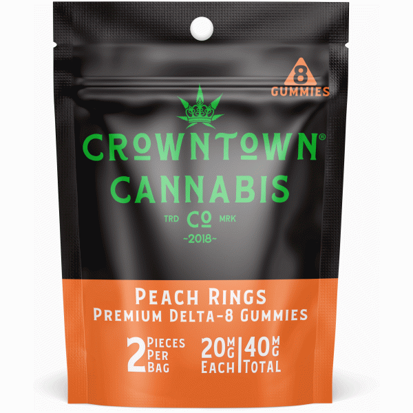 Crowntown Cannabis - Delta-8-Peach Rings - The Plug Distribution
