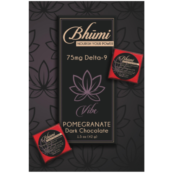 Bhūmi - Pomegranate Dark Chocolate Delta-9 Bar 75mg - The Plug Distribution