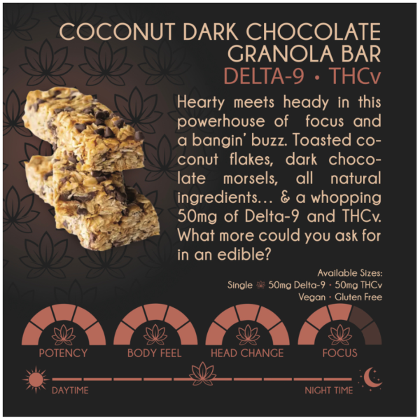 Bhūmi - Coconut Dark Chocolate Granola Bar ΔDelta-9 + THCv