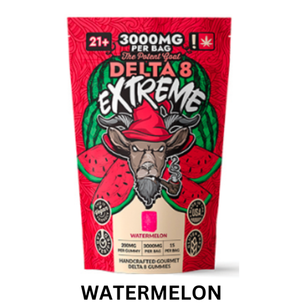 The Potent Goat - Delta-8 - Extreme Gummies - Watermelon - 3000MG - The Plug Distribution